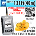 Wireless 40m Depth Fish Finder Sonar Sensor Dot Matrix Bottom Contour